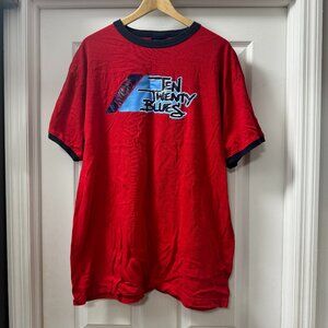 1020 Blues Vintage 90s Streetwear Red tshirt 100% cotton size 2XL